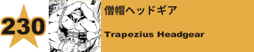 230. 僧帽ヘッドギア
Trapezius Headgear