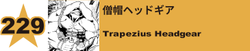 231. 僧帽ヘッドギア
Trapezius Headgear