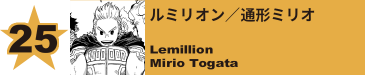 25. ルミリオン／通形ミリオ
Lemillion / Mirio Togata