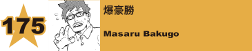 176. 爆豪勝
Masaru Bakugo