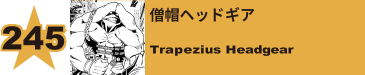 245. 僧帽ヘッドギア
Trapezius Headgear