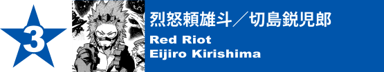 3. 烈怒頼雄斗／切島鋭児郎
Red Riot / Eijiro Kirishima