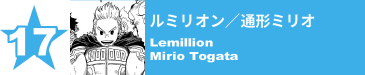 17. ルミリオン／通形ミリオ
Lemillion / Mirio Togata